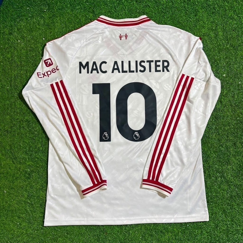 Alexis Mac Allister #10 Liverpool 2027 Long Sleeve Away White Football Jersey