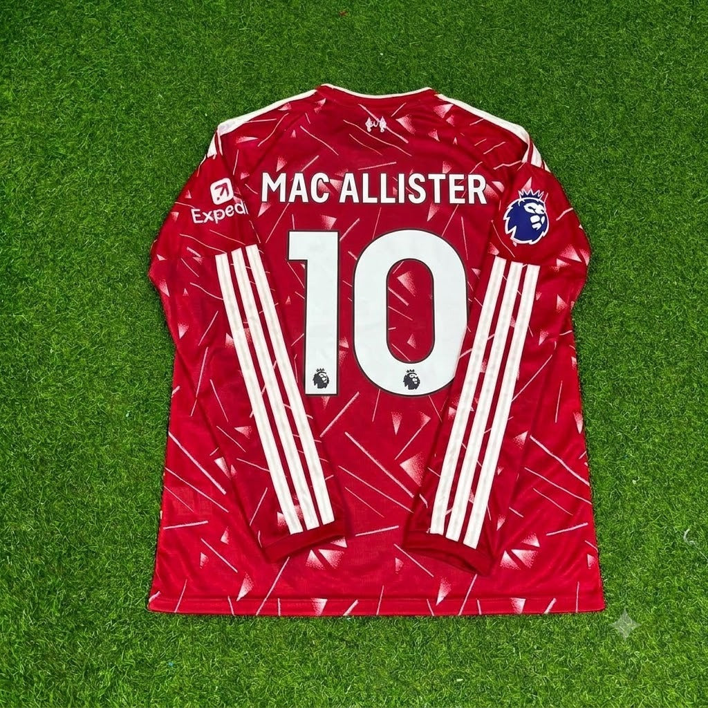 Alexis Mac Allister Liverpool 2027 Long Sleeve Home Football Jersey Kit
