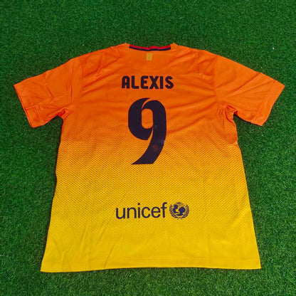 Alexis Sanchez 9 Barcelona 2012 2013 Orange Retro Football Jersey Kit