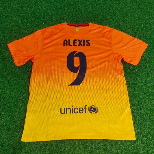 Alexis Sanchez 9 Barcelona 2012 2013 Orange Retro Football Jersey Kit