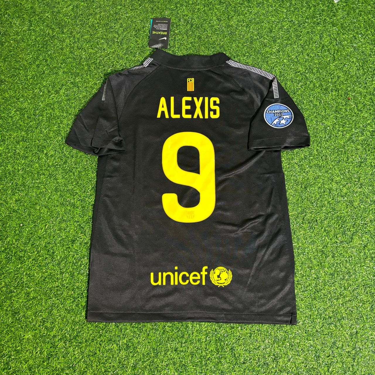Alexis Sanchez Black Barcelona 2011/12 Retro Kit Shirt Football Jersey