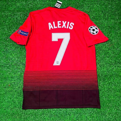 Alexis Sanchez #7 Manchester United 2018-2019 Season Home Red Retro Football Jersey