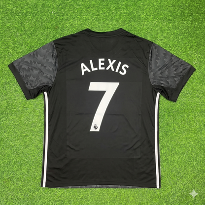 Alexis Sanchez Manchester United 2017-2018 Black Retro Football Jersey Kit