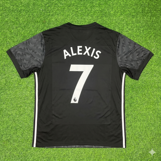 Alexis Sanchez Manchester United 2017-2018 Black Retro Football Jersey Kit