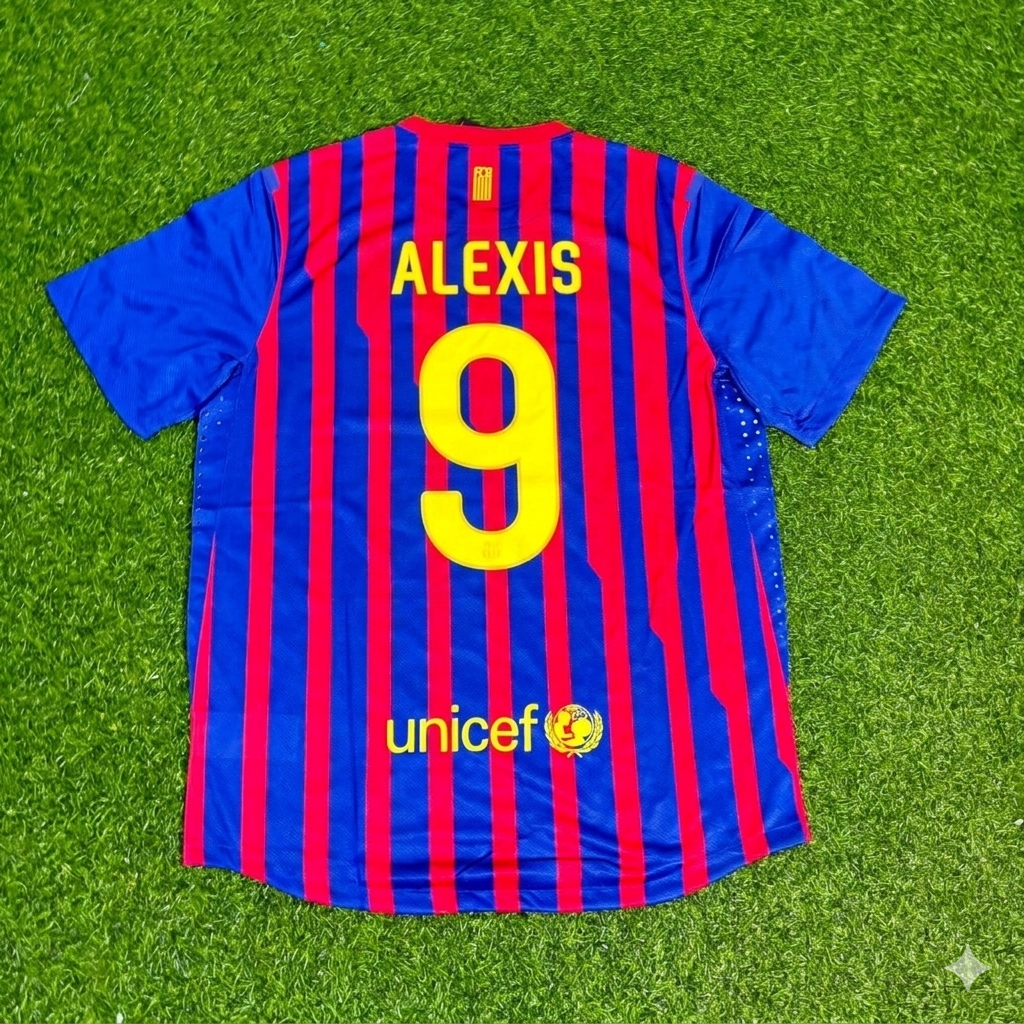 Alexis Sanchez Barcelona 2011/2012 Retro Home Football Jersey Kit