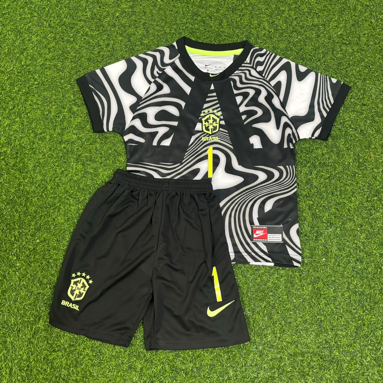 Brazil World Cup 2026 Alisson Becker Goalkeeper Kids Football Jersey