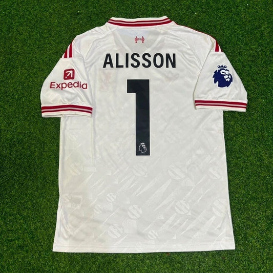 Alisson Becker #1 Liverpool 2027 White Away Football Jersey
