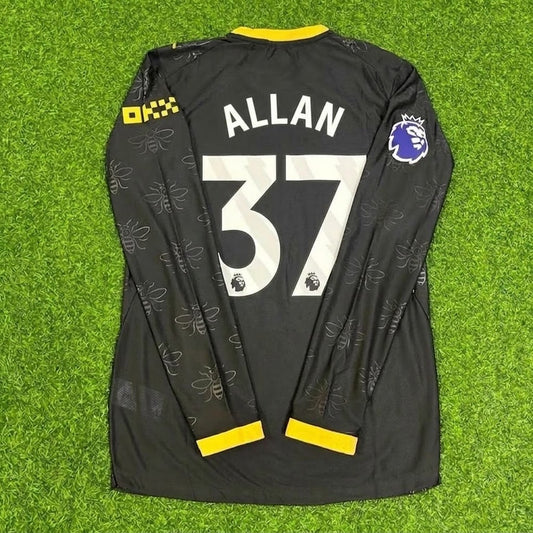 Allan #37 Manchester City 2026-2027 Away Black Long Sleeve Football Jersey