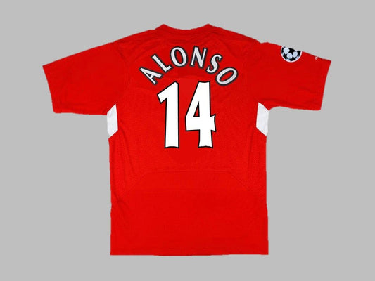 Xabi Alonso 14 – Liverpool 2005 Champions League Final Red Retro Jersey Trikot