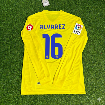 Quique Alvarez 16 Villarreal CF 2008/2009 Long Sleeve Retro Football Jersey Kit