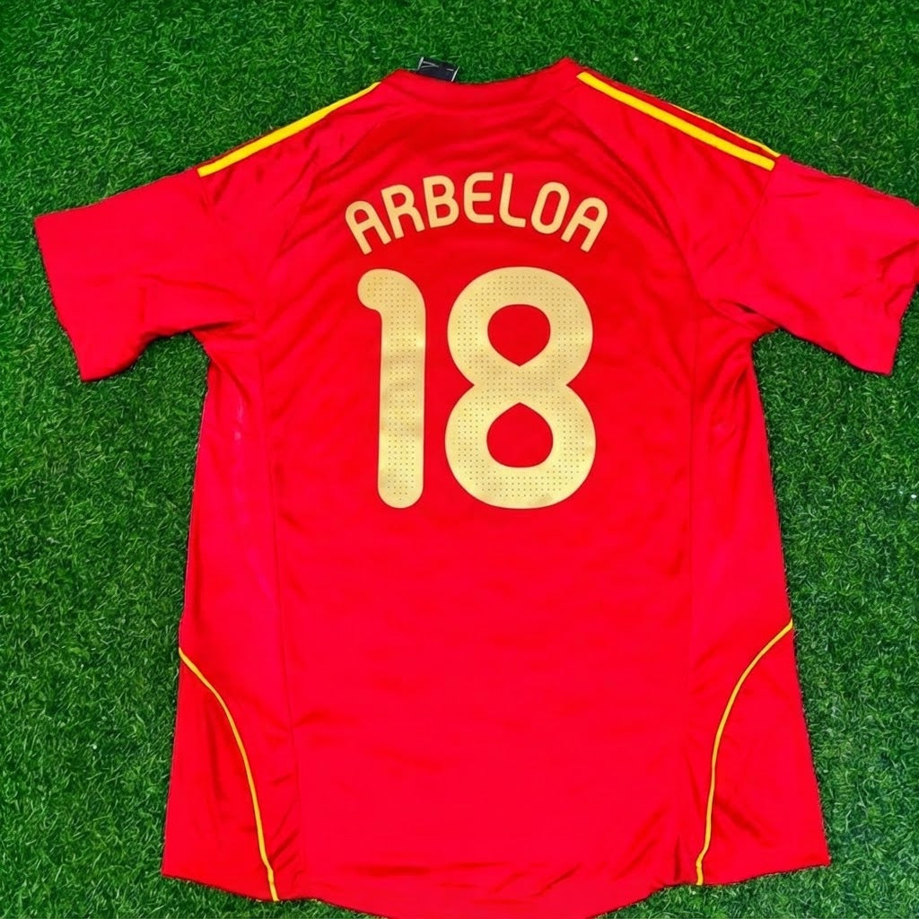 Álvaro Arbeloa #18 Spain EURO 2008 Red Home Retro Football Jersey Paradise Edition