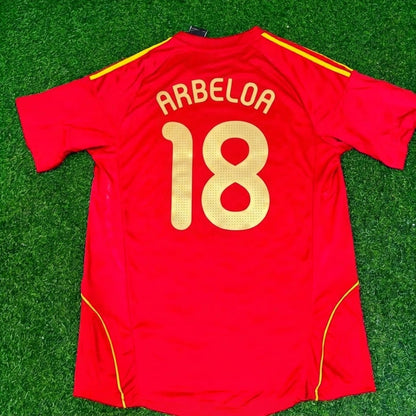 Álvaro Arbeloa #18 Spain EURO 2008 Red Home Retro Football Jersey Paradise Edition