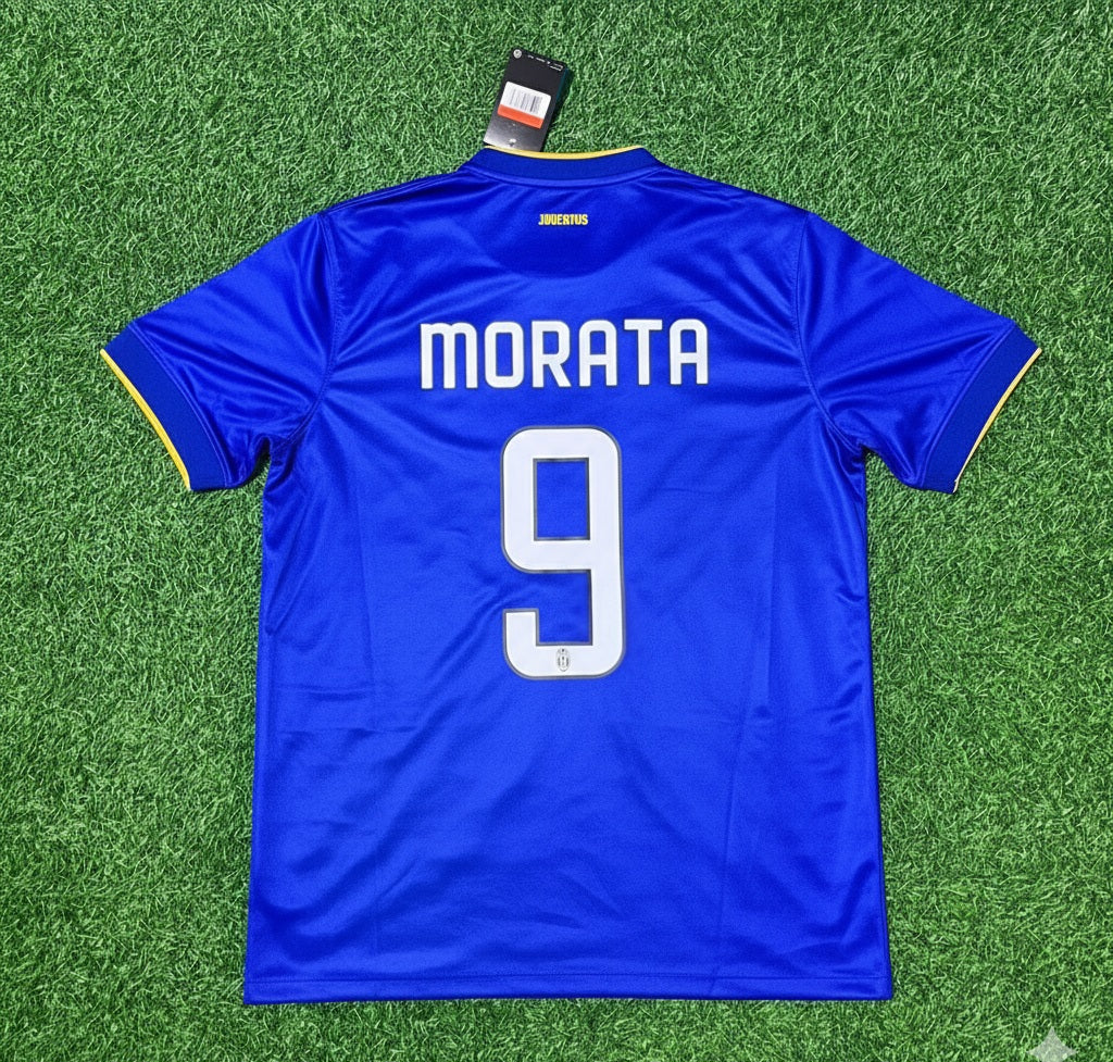 Alvaro Morata Juventus 2014/15 Retro Blue Football Jersey Collection