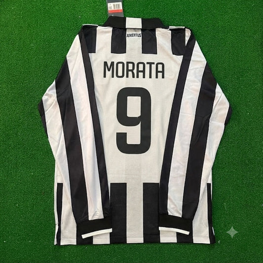 Álvaro Morata #9 Juventus 2014 2015 Retro Long Sleeve Football Jersey