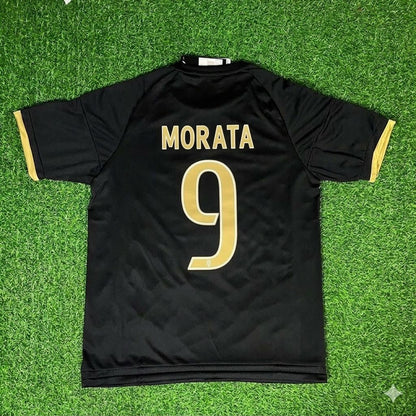 Alvaro Morata 9- Juventus Retro Black Football Jersey Kit