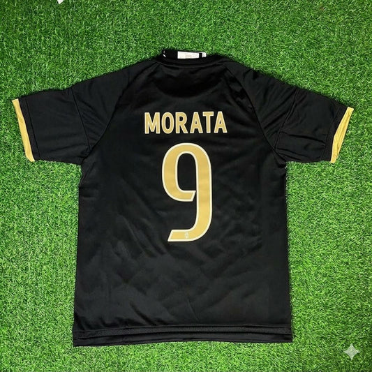 Alvaro Morata 9- Juventus Retro Black Football Jersey Kit