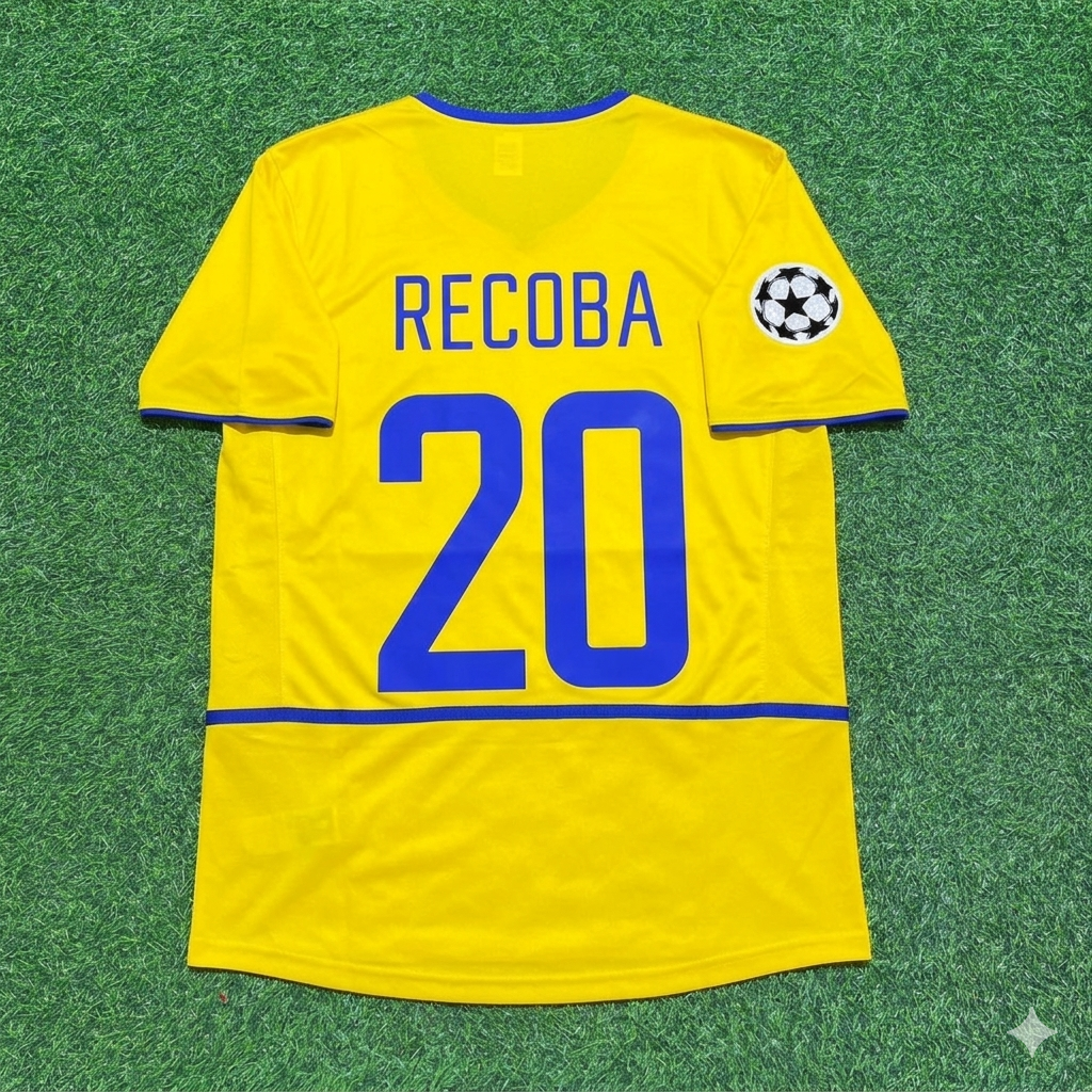 Alvaro Recoba Inter Milan 2002-2003 Yellow Retro Football Jersey Kit