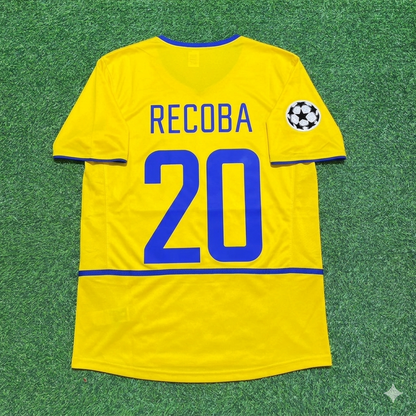 Alvaro Recoba Inter Milan 2002-2003 Yellow Retro Football Jersey Kit