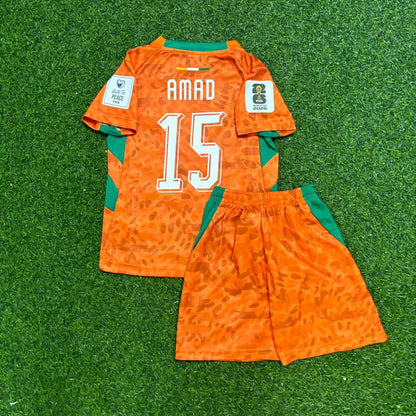 Ivory Coast World Cup 2026 Amad Diallo Kids Kit Football Jersey