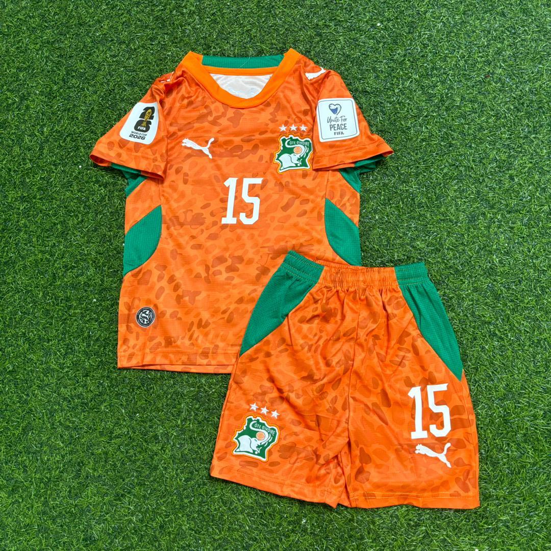 Ivory Coast World Cup 2026 Amad Diallo Kids Kit Football Jersey