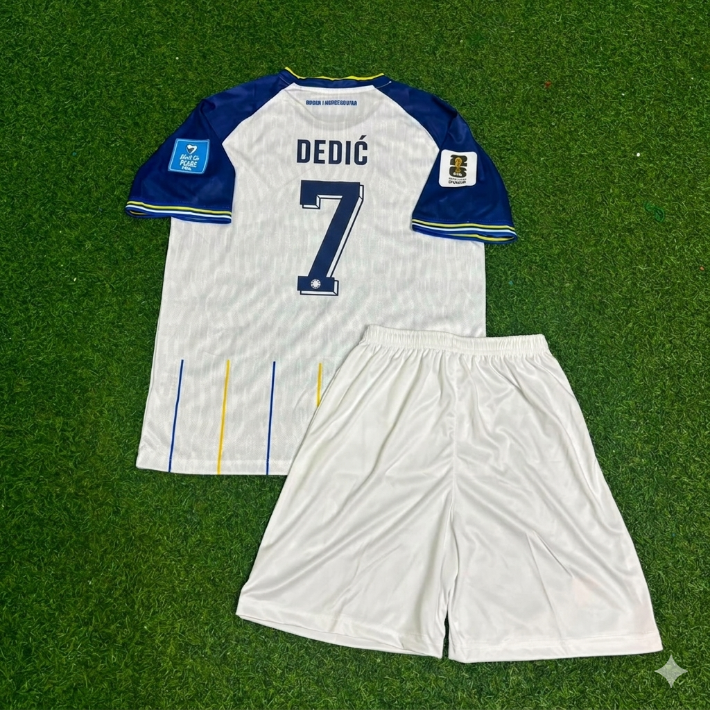 Bosnia and Herzegovina World Cup 2026 Amar Dedic White Kids Kit Football Jersey