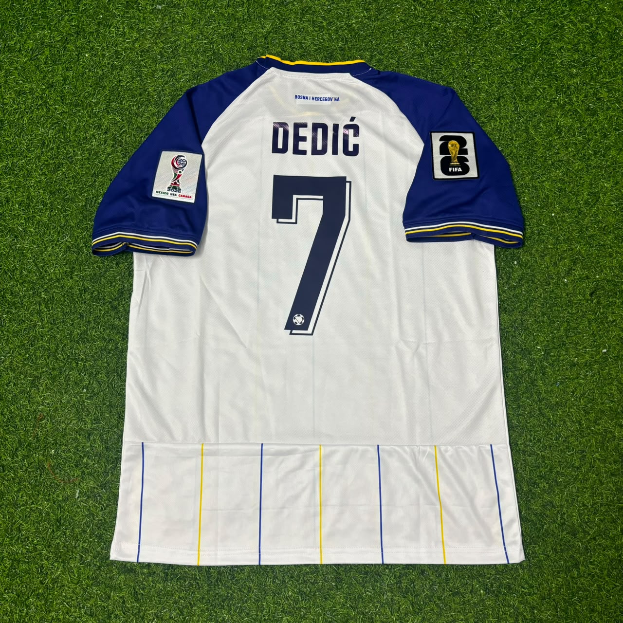 Bosnia and Herzegovina World Cup 2026 Amar Dedic White Football Jersey