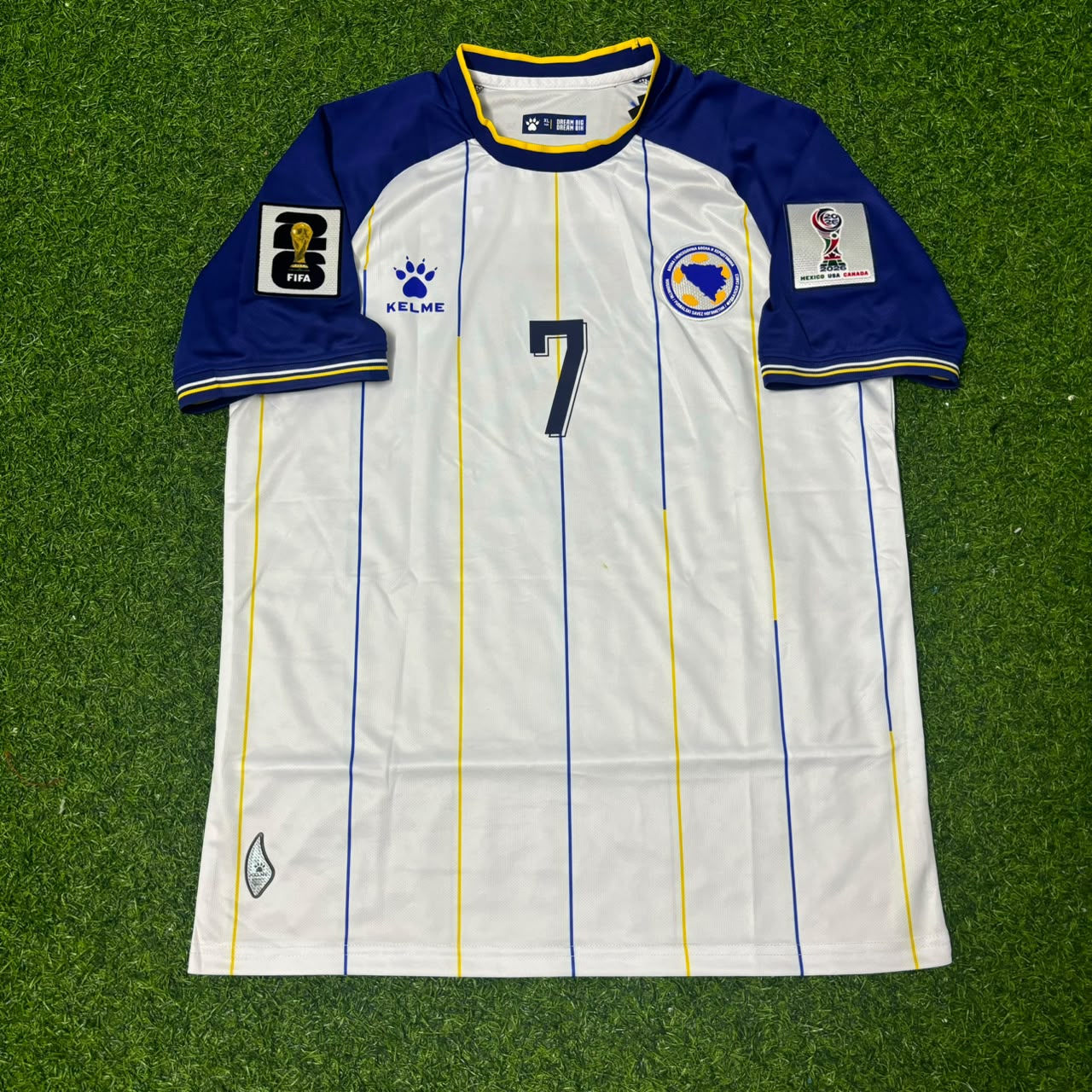 Bosnia and Herzegovina World Cup 2026 Amar Dedic White Football Jersey