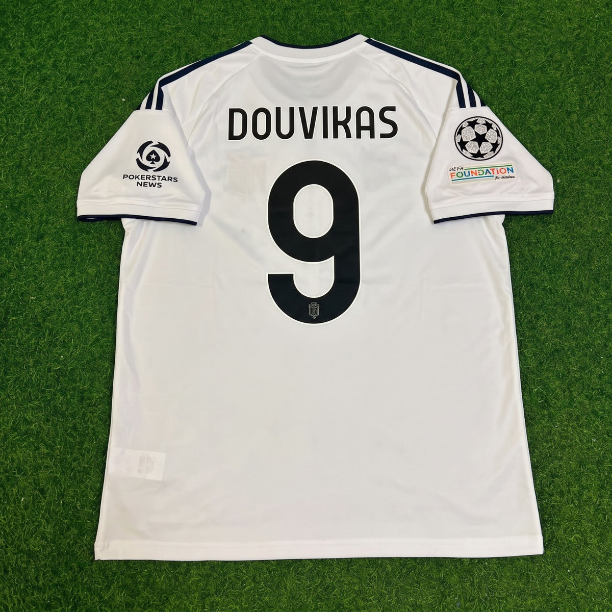 Anastasios Douvikas #9 Como 2027 Away Champions League Patch Football Jersey