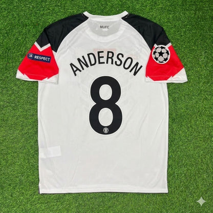 Anderson #8 Manchester United 2011 Champions League Final White Football Jersey Kit