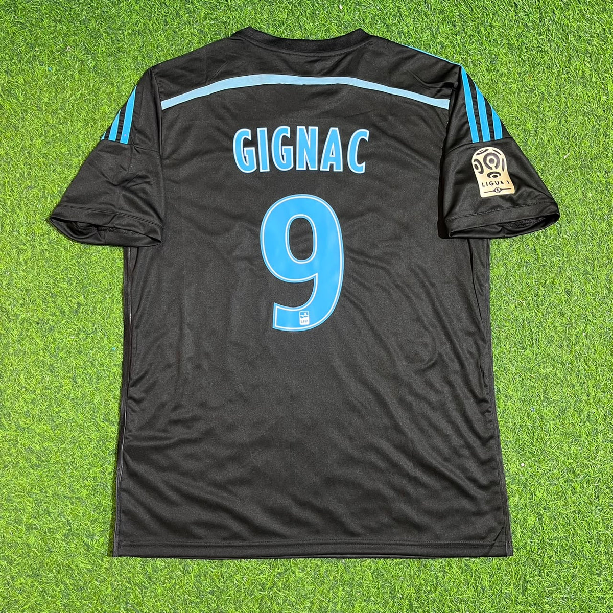Olympique Marseille 2014-2015 André-Pierre Gignac Season Black Third Retro Football Jersey