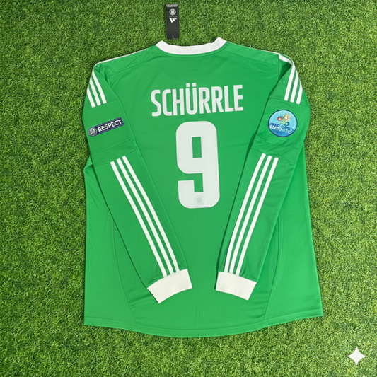 Germany EURO 2012 Andre Schürrle Long Sleeve Green Retro Football Jersey