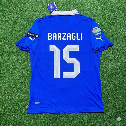 Italy EURO 2012 Andrea Barzagli 15- Retro Home Football Jersey