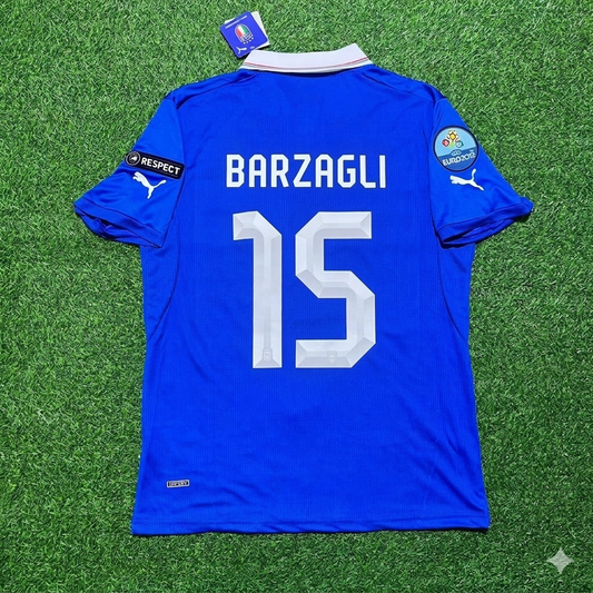 Italy EURO 2012 Andrea Barzagli 15- Retro Home Football Jersey
