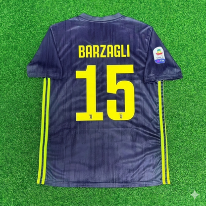 Andrea Barzagli #15 Juventus 2017-2018 Retro Home Football Jersey Kit