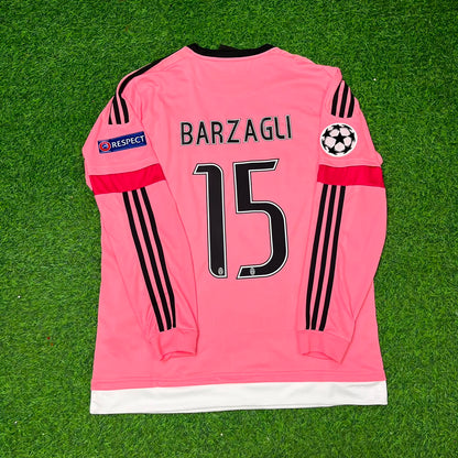 Andrea Barzagli Juventus Pink Retro 2015-2016 Pink Football Jersey