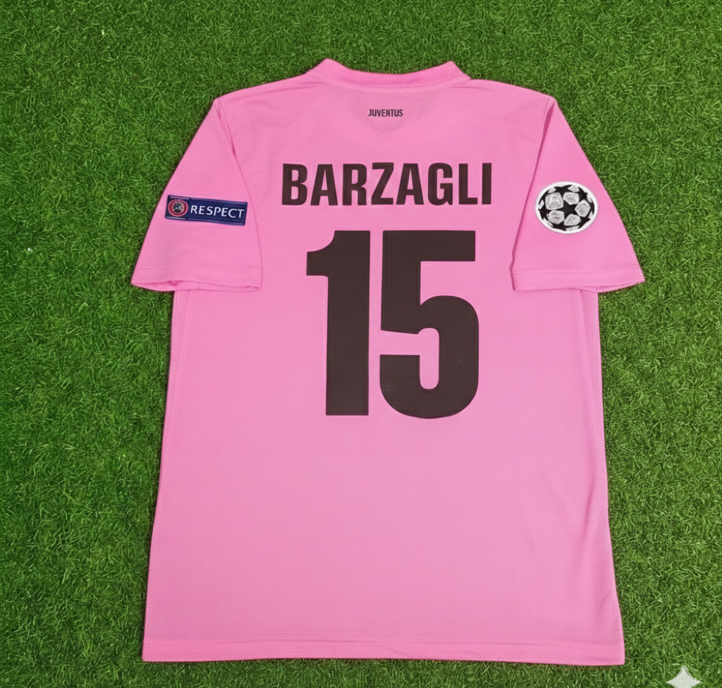 Andrea Barzagli Juventus Pink 2012 2013 Season Retro Football Jersey