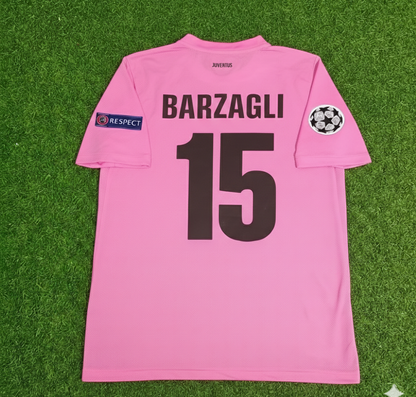 Andrea Barzagli Juventus Pink 2012 2013 Season Retro Football Jersey