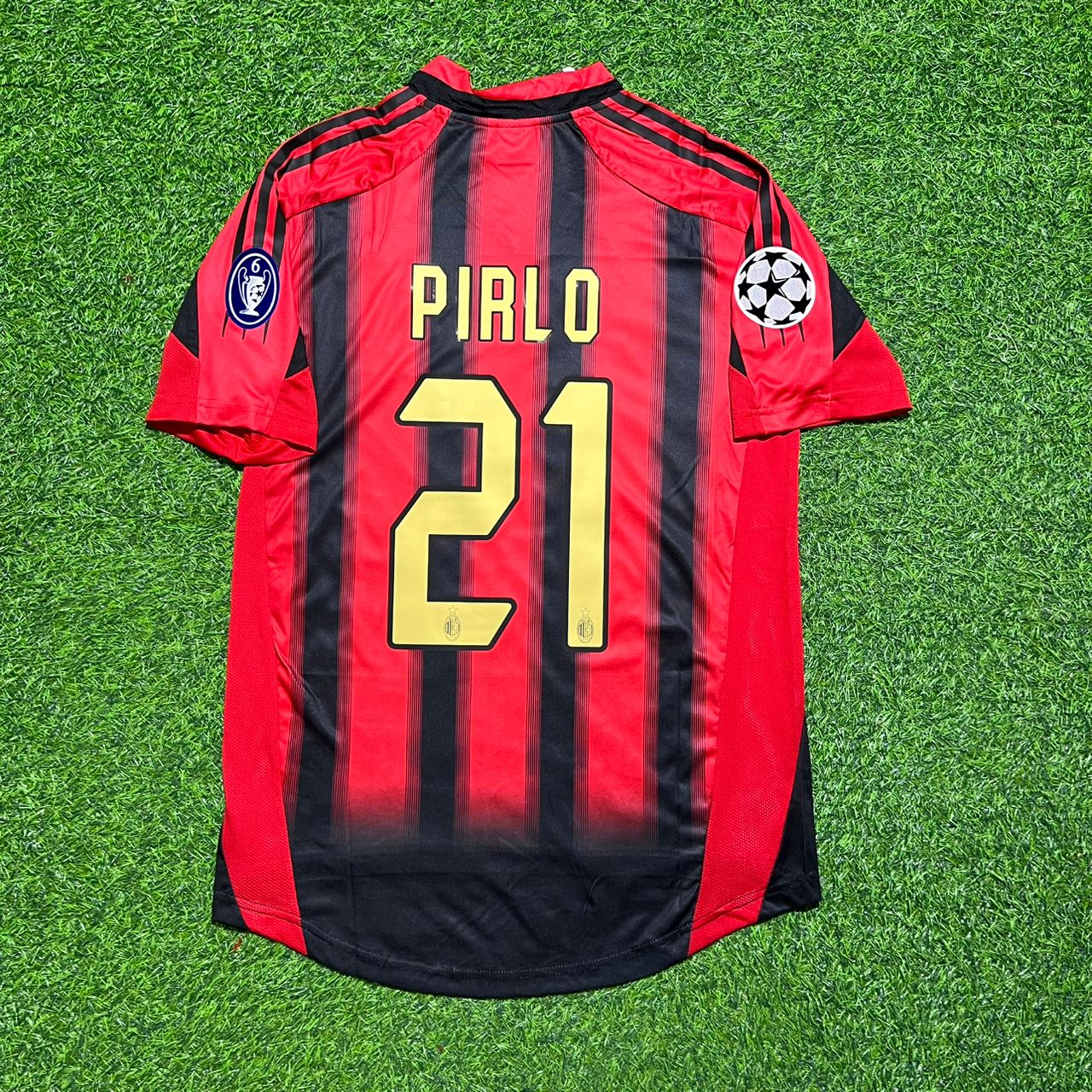 Andrea Pirlo #21 AC Milan 2004 2005 Home Retro Football Jersey Kit
