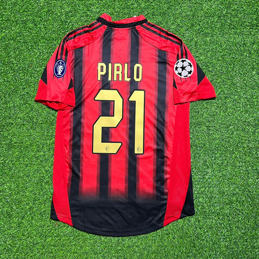 Andrea Pirlo #21 AC Milan 2004 2005 Home Retro Football Jersey Kit