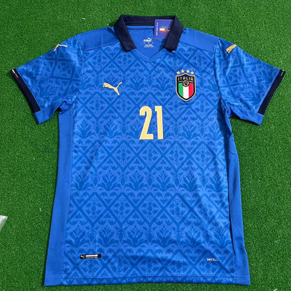 Andrea Pirlo 21 - Italy EURO 2020 Final Retro Soccer Football Jersey Kit