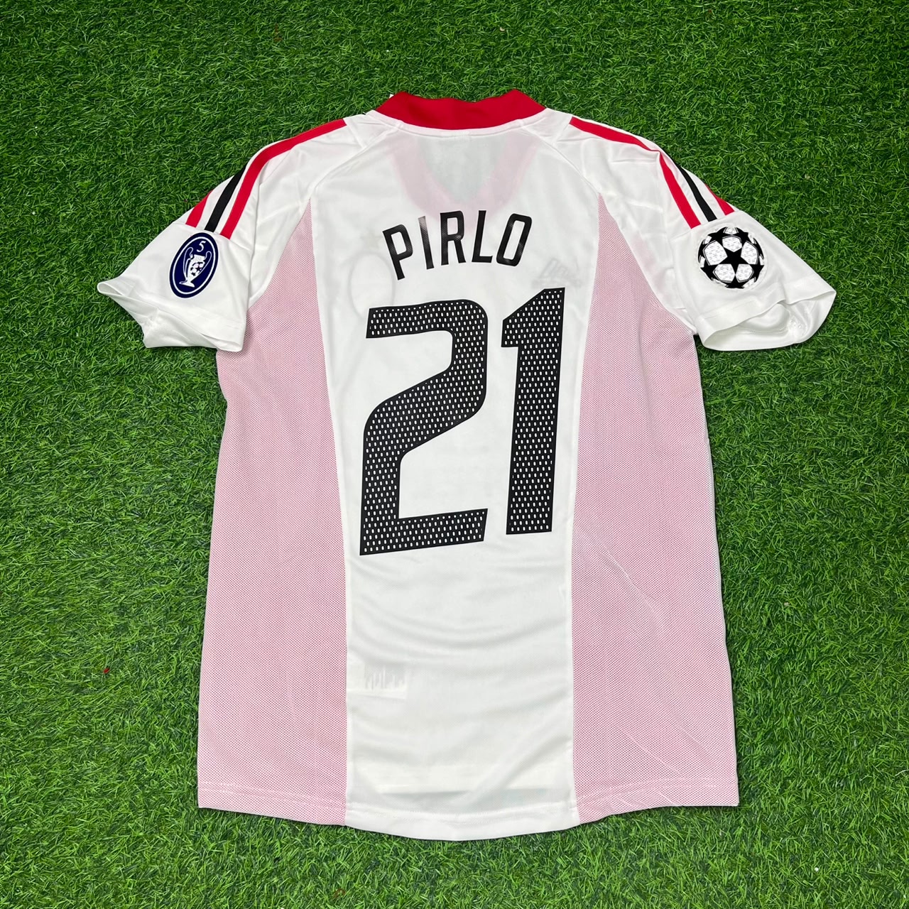 Andrea Pirlo AC Milan 2003 Champions League Final White Retro Football Jersey Kit
