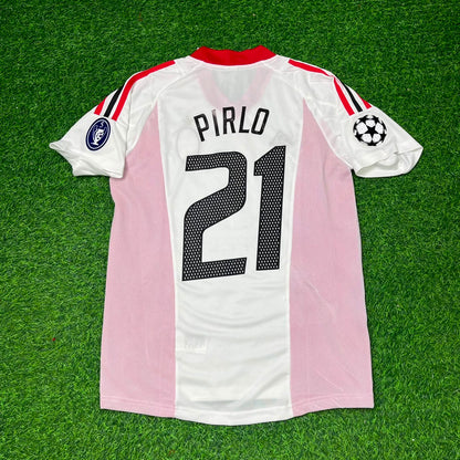 Andrea Pirlo AC Milan 2003 Champions League Final White Retro Football Jersey Kit