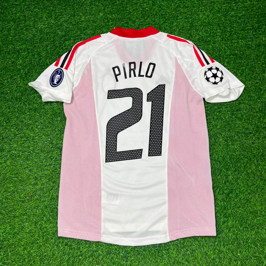 Andrea Pirlo AC Milan 2003 Champions League Final White Retro Football Jersey Kit