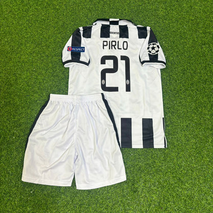 Andrea Pirlo Juventus 2014-2015 Retro Children Football Jersey Kit