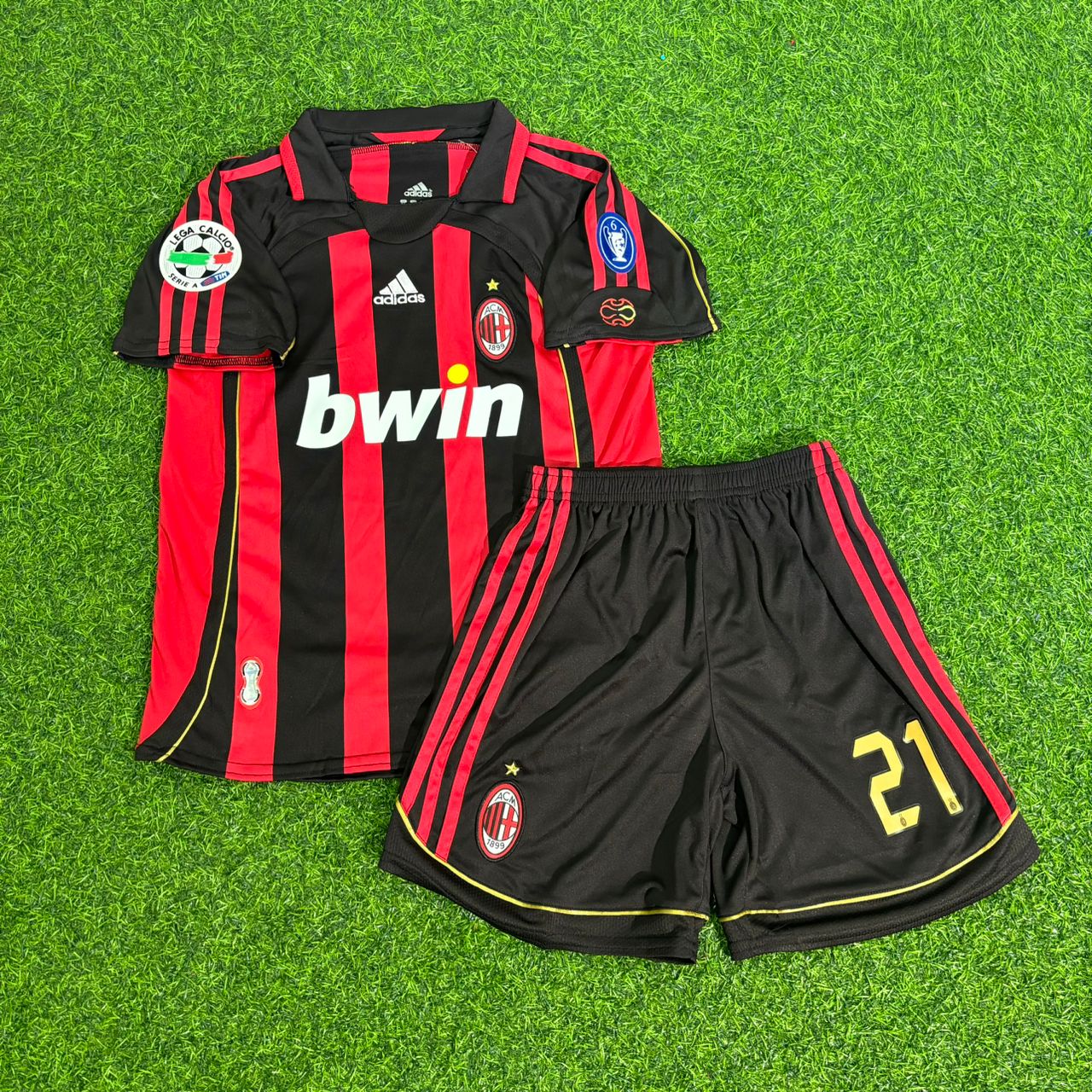 Andrea Pirlo Milan 2006/2007 Retro Kids Football Jersey Kit