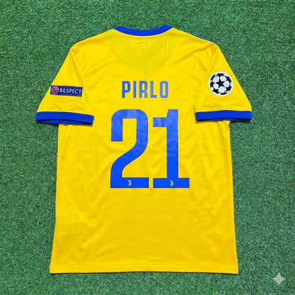 Andrea Pirlo Juventus Yellow Retro Football Jersey Kit