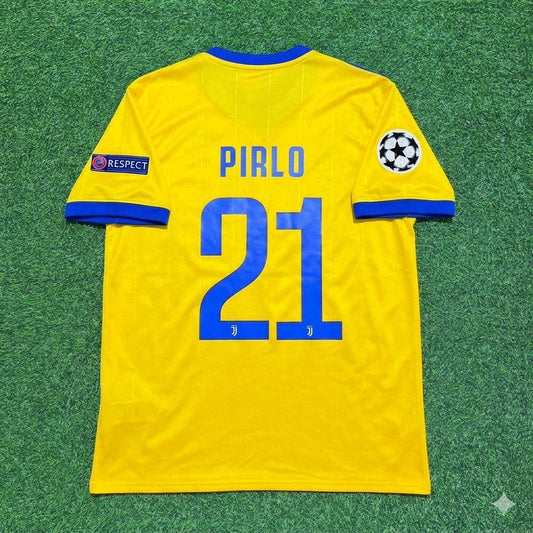 Andrea Pirlo Juventus Yellow Retro Football Jersey Kit