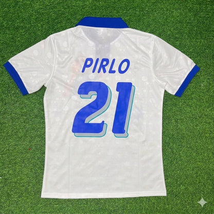 Andrea Pirlo Italy White Retro Football Jersey