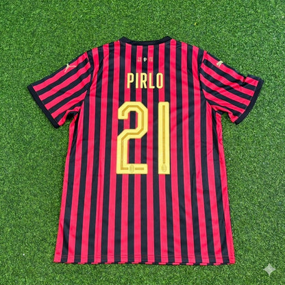 Andrea Pirlo AC Milan 120th Anniversary Special Golden Retro Football Jersey Kit