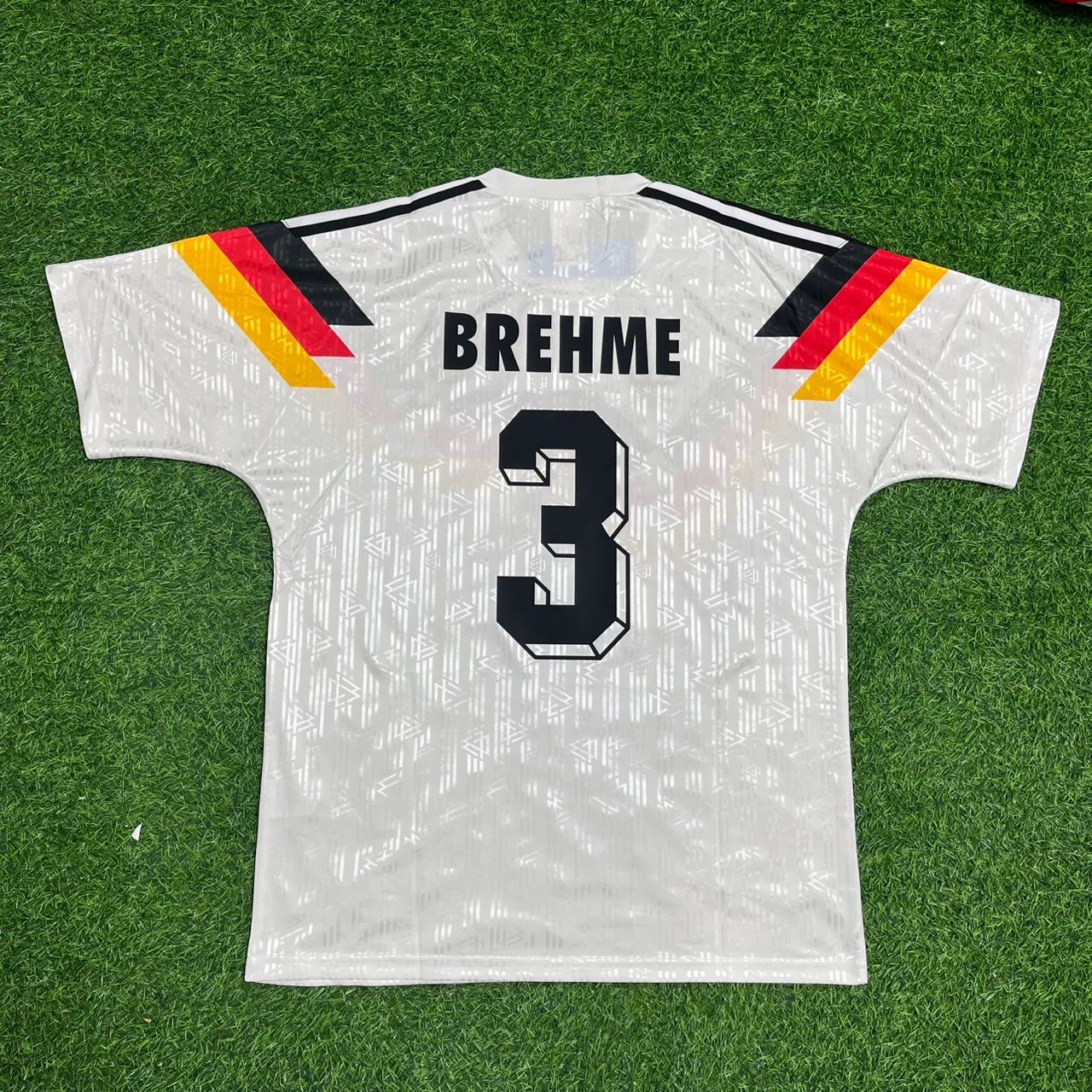 Germany World Cup 1990 Andreas Brehme Deutschland Retro Football Jersey - Deutschland Retro- WM 1990
